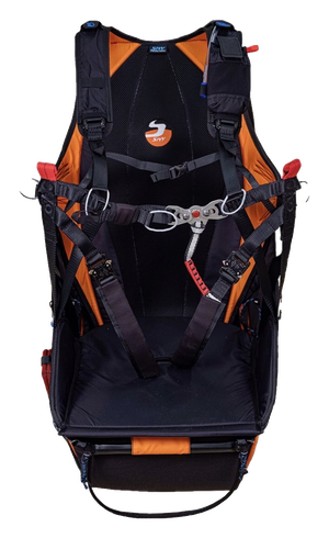 Gii 5 alpha, вид спереди Подвеска Sky Paragliders Gii 5 alpha, сиденье и система ремней 4S спереди