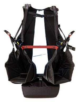 TWIN 2 evo, вид спереди Подвеска Sky Paragliders TWIN 2 evo, раздельные ножные обхваты спереди